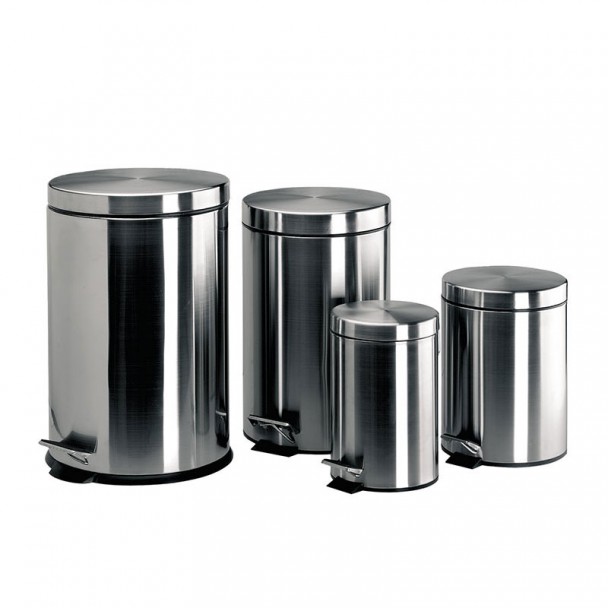 Papierkorb Edelstahl, mit Pedal