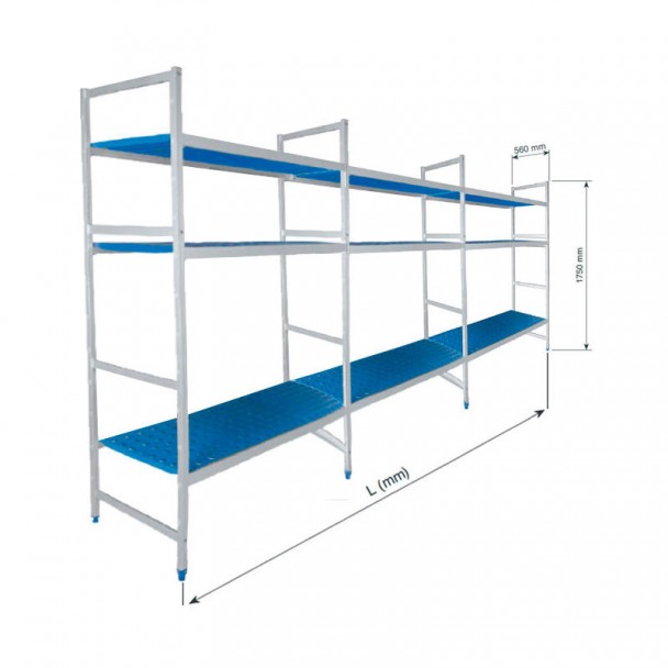 Regal Modular Triple 9 Regale Hintergrund 560 mm Höhe 1750 mm