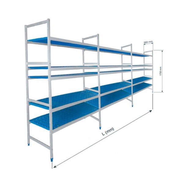 Regal Modular Triple 15 Regale Hintergrund 560 mm Höhe 1750 mm