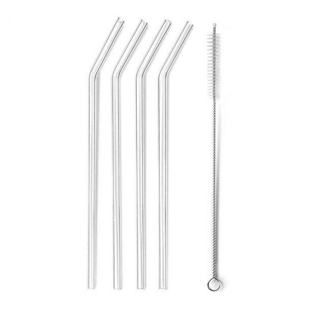 Set 4 Strohhalme Wiederverwendbaren Glas