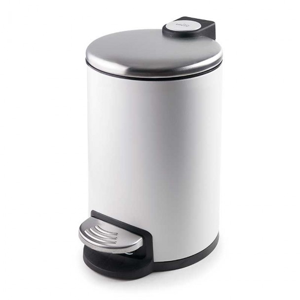 Weißer Tret-Abfallbehälter