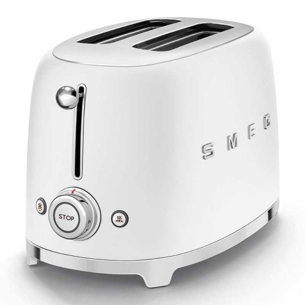 2x2 50er Jahre Stil Weiß Matt Toaster
