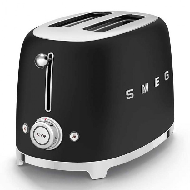 Toaster 2x2 50er Jahre Stil Schwarz Matt